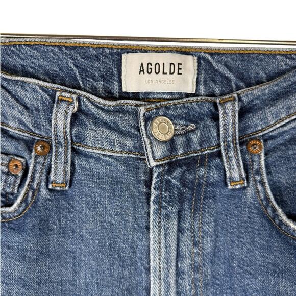 AGOLDE 90s Pinch Waist High Rise Straight Jeans Size 26 Blue Merrell Wash A9021B - Picture 5 of 10
